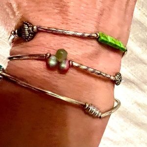 Desert Heart triple Wrap Bracelet, hand blown glass and crystals